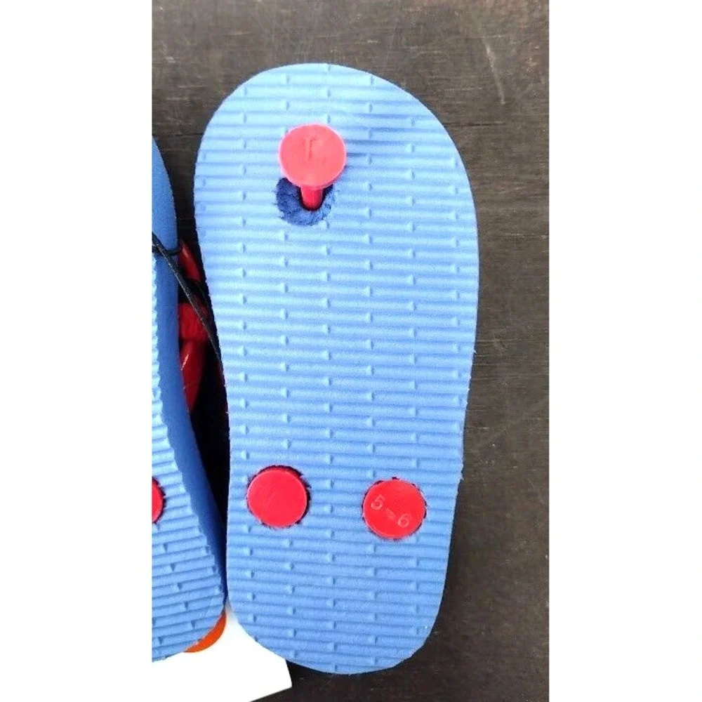 Cat Jack Kids Toddler Flip Flops Sandals Blue Tie Dye Red Strap Size S 5/6‎
